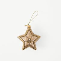 Vintage Glass Gold Baroque Star Ornament