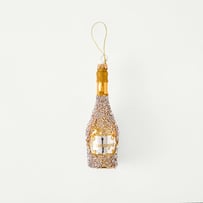 Vintage Glass Gold Champagne Ornament