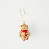 Vintage Glass Gold Teddy Ornament