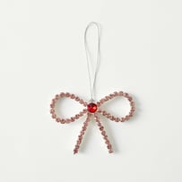 Crystal Jewel Pink & Red Bow Decoration