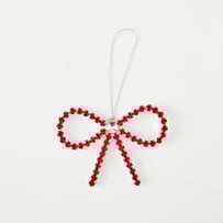 Crystal Jewel Red & Silver Bow Decoration