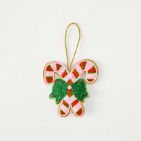 Embroidered Candy Cane Decoration