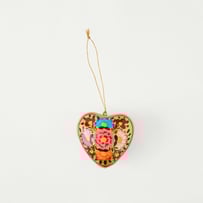 Papier Mache Gold Bouquet Heart Decoration