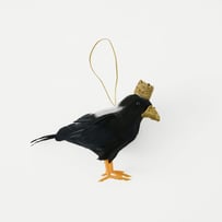 Christmas Flock Black & White Magpie Decoration