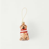 Antique Glass Christmas Dog Decoration