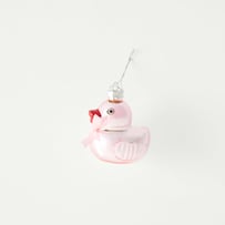Antique Glass Pink Duck Decoration