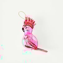 Antique Glass Pink Parrot Decoration