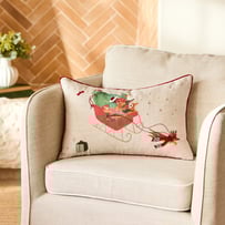 Festive Dachshunds Linen Cushion