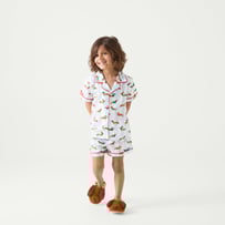 Kid's Christmas Dachshund Blue Short Pyjama Set