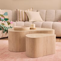 Ely Faux Travertine Coffee Table Set