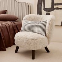 Scarlette Beige Fur Lounge Chair