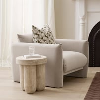 Ingrid Beige Velvet 1 Seater Sofa