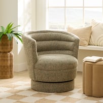 Leila Sage & Blush Swivel Chair