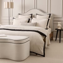 Cliveden Natural & Charcoal Stripe Reversible Bedhead