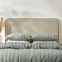 Seline Natural & Forest Stripe Reversible Bedhead