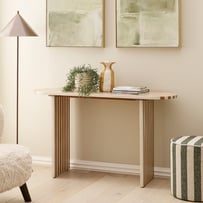 Enzo Natural & Walnut Stripe Console