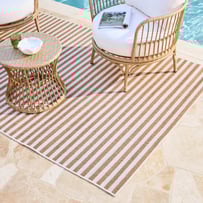 Soho Sand & Ivory Stripe Indoor & Outdoor Rug