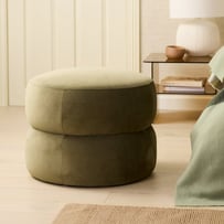 Poppi Olive Velvet Ottoman