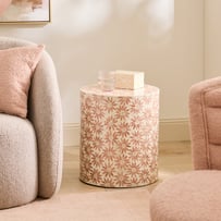 Capiz Petal Pink & White Side Table