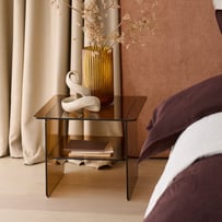 Prism Amber Tinted Glass Side Table