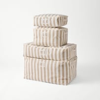 Natural Wide Stripe Storage Bags