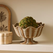 Marloe Taupe & White Pedestal Bowl
