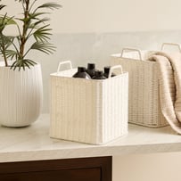 Sala White Small Square Basket