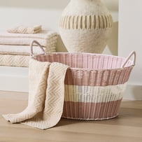 Eden Pink & White Wash Basket