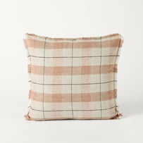 Meadow Plaid Brown Sugar Woven Cushion