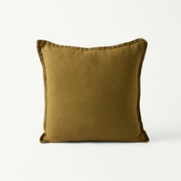 Belgian Vintage Washed Linen Olive Cushion