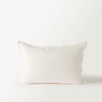 Belgian White Vintage Washed Linen Long Cushion