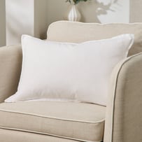 Belgian White Vintage Washed Linen Long Cushion