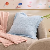 Leiden Cashmere Blue Boucle Cushion