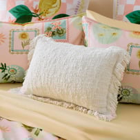 Leiden White Boucle Long Cushion