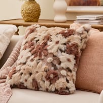Grace Pink Floral Fur Cushion