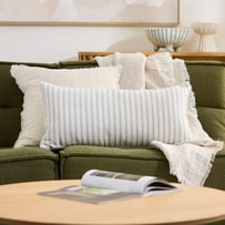 Tommy Natural & Blue Stripe Bolster Cushion