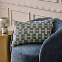 Asbury Blue & Green Velvet Cushion