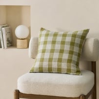 Dalton Olive Check Cushion