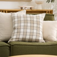 Dalton White Check Cushion