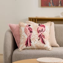 Sunlit Parrot Pink Cushion