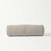 Belgian Vintage Washed Linen Linen & Black Bengal Stripe Bolster Cushion