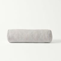 Belgian Vintage Washed Linen Linen & Light Denim Bengal Stripe Bolster Cushion