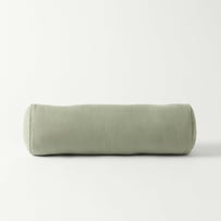 Belgian Vintage Washed Linen Gumleaf Bolster Cushion