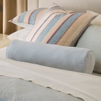 Belgian Vintage Washed Linen Light Denim Bolster Cushion