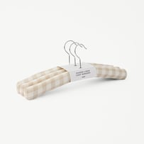 Padded Natural Gingham Coat Hangers