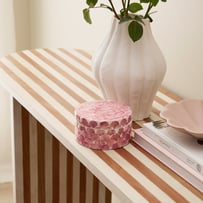 Sicily Raspberry Tile Capiz Trinket Box
