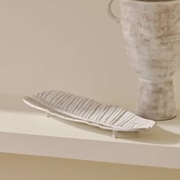 Resort Collection White Leaf Medium Platter