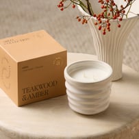 Arlo Teakwood & Amber Candle 300g