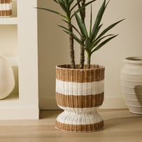 Rye Natural & White Plant Stand