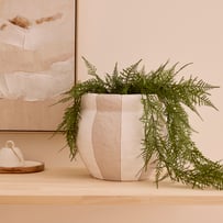 Capri Large White & Taupe Pot